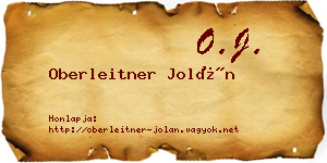 Oberleitner Jolán névjegykártya